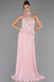 Long Powder Color Chiffon Evening Dress ABU6436