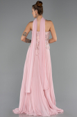 Long Powder Color Chiffon Evening Dress ABU6436