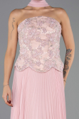 Long Powder Color Chiffon Evening Dress ABU6436