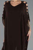 Brown Chiffon Formal Plus Size Dress ABT080