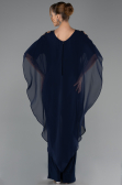 Navy Blue Chiffon Formal Plus Size Dress ABT080