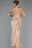 Long Gold Beaded Evening Dress ABU6433