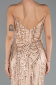 Long Gold Beaded Evening Dress ABU6433