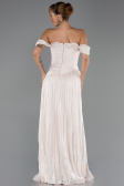 Long Beige Chiffon Prom Gown ABU6602
