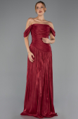 Long Burgundy Chiffon Prom Gown ABU6602