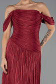 Long Burgundy Chiffon Prom Gown ABU6602