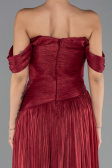 Long Burgundy Chiffon Prom Gown ABU6602