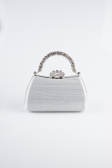 Silver Laser Cut Evening Bag KC711