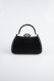 Black Laser Cut Evening Bag KC711