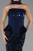 Long Navy Blue Mermaid Prom Dress ABU6620