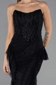 Long Black Dantelle Mermaid Evening Gown ABU6621