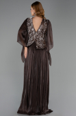 Long Brown Chiffon Plus Size Evening Gown ABU6619