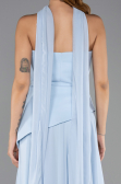 Long Light Blue Chiffon Prom Gown ABU5763