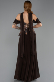 Long Brown Chiffon Evening Dress ABU6612