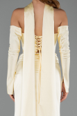 Long Yellow Satin Evening Dress ABU6616