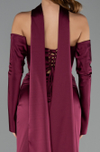 Long Cherry Colored Satin Evening Dress ABU6616