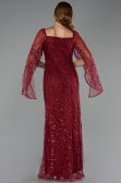 Long Burgundy Beaded Evening Dress ABU5066