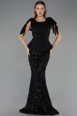 Long Black Scaly Evening Dress ABU6607