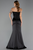 Long Black Satin Mermaid Prom Dress ABU6608