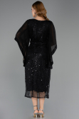Midi Black Beaded Plus Size Cocktail Dress ABK2693