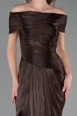 Long Brown Chiffon Prom Gown ABU6581
