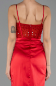 Long Red Satin Evening Dress ABU3312