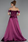 Long Plum Satin Evening Dress ABU6638
