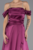 Long Plum Satin Evening Dress ABU6638