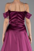 Long Plum Satin Evening Dress ABU6638