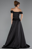 Long Black Satin Evening Dress ABU6638
