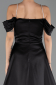 Long Black Satin Evening Dress ABU6638