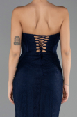 Long Navy Blue Dantelle Evening Dress ABU6639