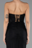 Long Black Dantelle Evening Dress ABU6639