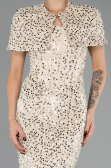Long Beige Scaly Evening Dress ABU6641