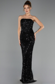 Long Black Scaly Evening Dress ABU6641
