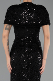 Long Black Scaly Evening Dress ABU6641