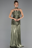 Long Olive Drab Chiffon Prom Gown ABU6643