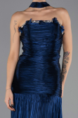 Long Navy Blue Chiffon Prom Gown ABU6643