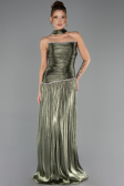 Long Olive Drab Chiffon Prom Gown ABU6644