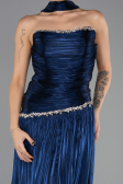 Long Navy Blue Chiffon Prom Gown ABU6644