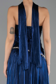 Long Navy Blue Chiffon Prom Gown ABU6644