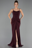 Long Cherry Colored Evening Dress ABU6645