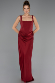 Long Burgundy Satin Evening Dress ABU6649