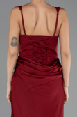 Long Burgundy Satin Evening Dress ABU6649