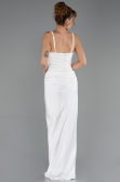 Long White Satin Evening Dress ABU6649