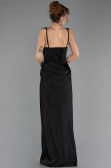 Long Black Satin Evening Dress ABU6649
