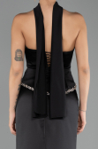 Long Black Satin Evening Dress ABU6655