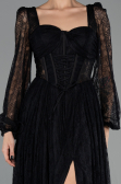 Midi Black Dantelle Cocktail Dress ABK2703