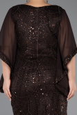 Midi Brown Beaded Plus Size Cocktail Dress ABK2693
