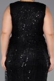 Midi Black Beaded Plus Size Cocktail Dress ABK2698